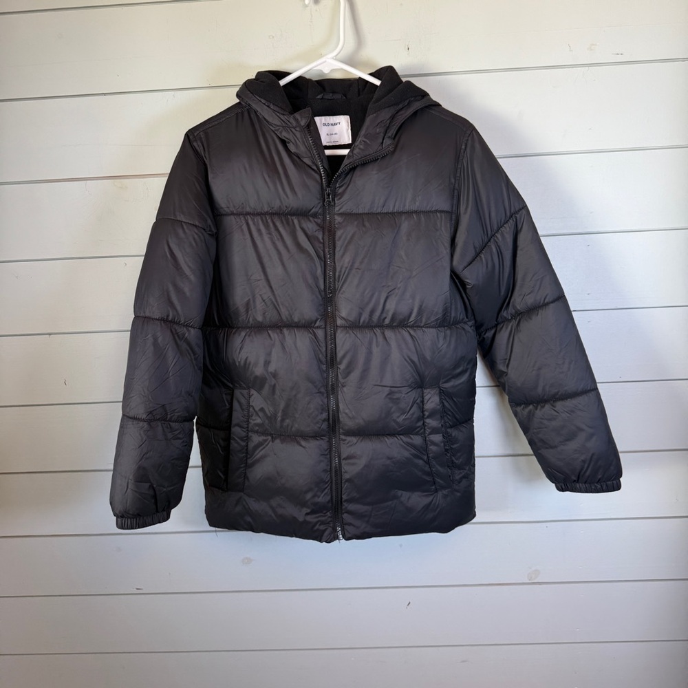 Old navy kids black puffer coat youth size‎ XL